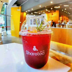 Transparent PET U-shaped plastic cup with lid