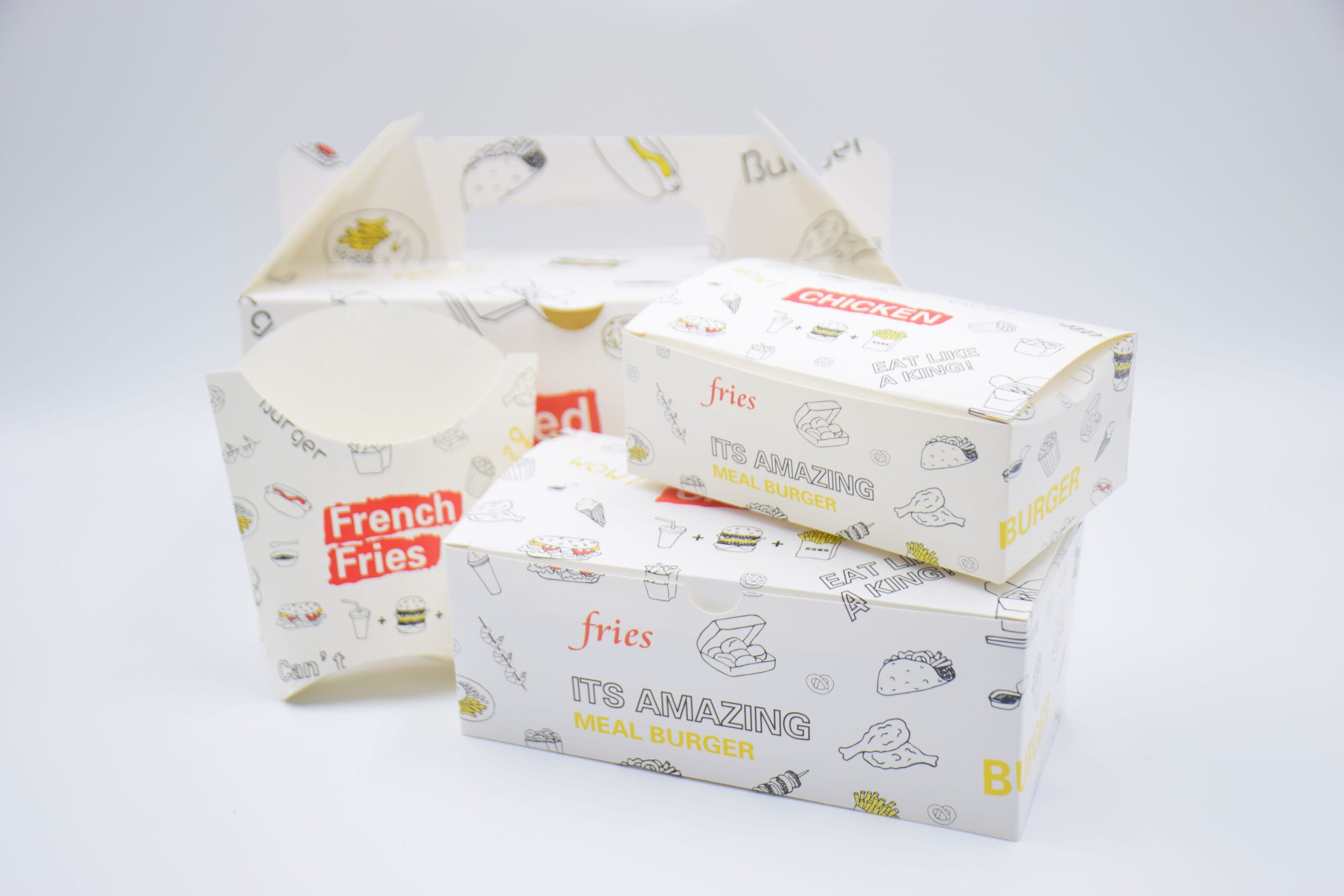 Wholesale customized fried chicken and fries burger box set