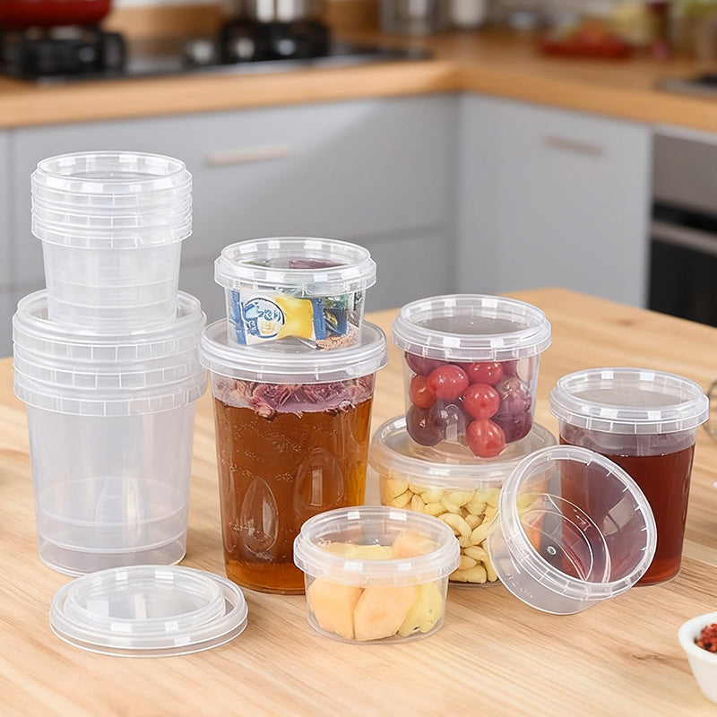 Wholesale custom transparent plastic containers with lids