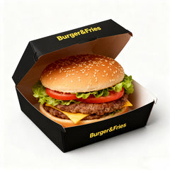 Custom black burger box