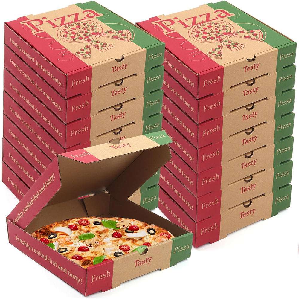 Custom-made reddish-brown pizza boxes