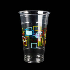 Transparent PET plastic cup with logo