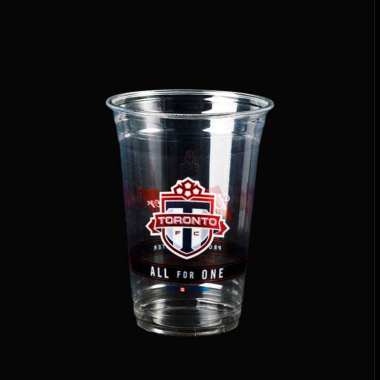 Transparent PET plastic cup with logo