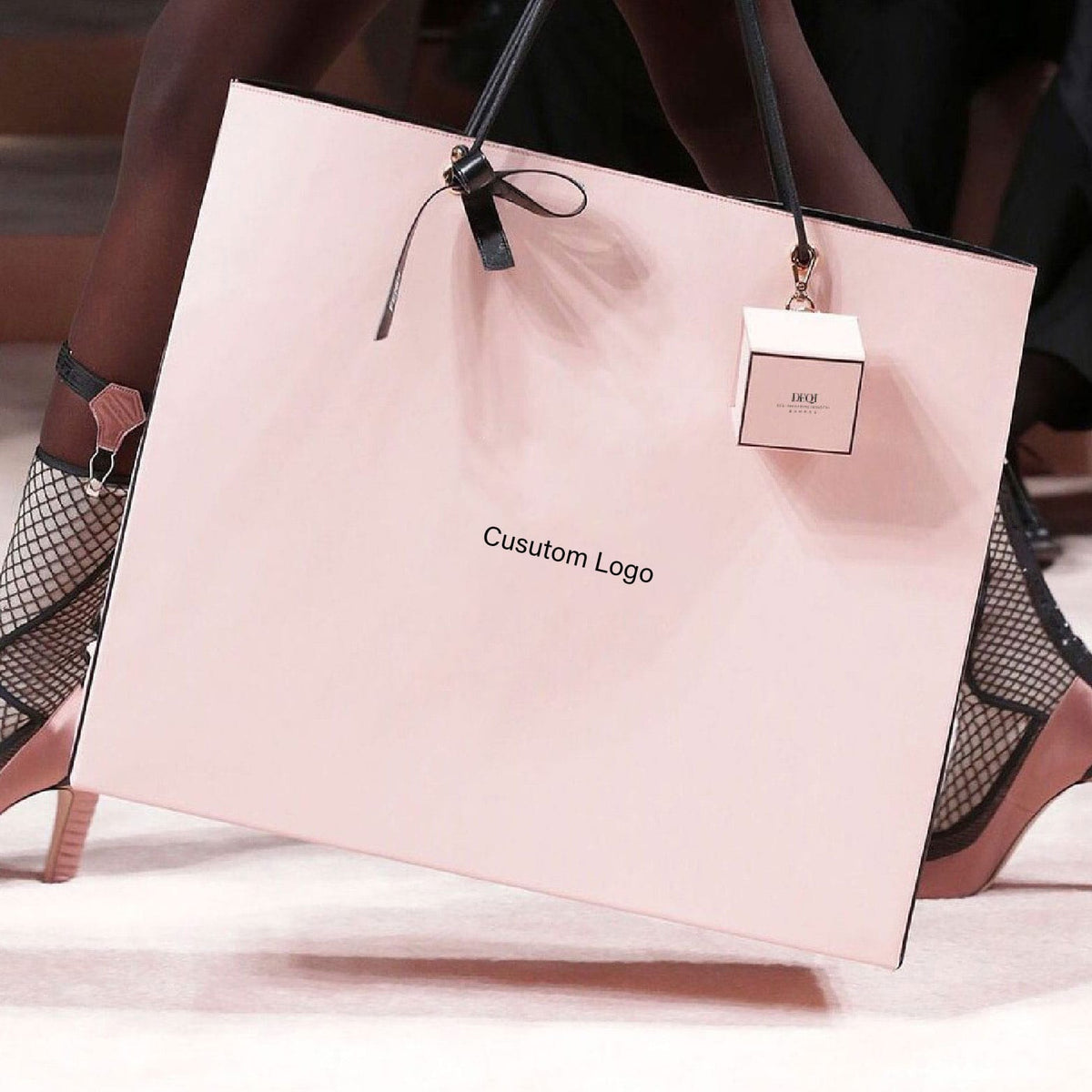 Customizable pink paper bags