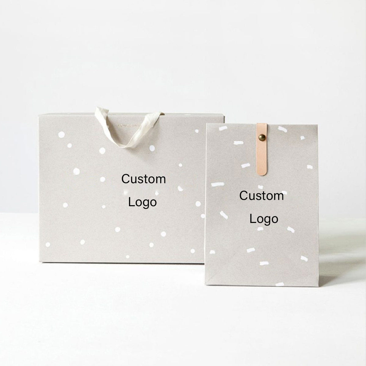 Customizable gray paper bags
